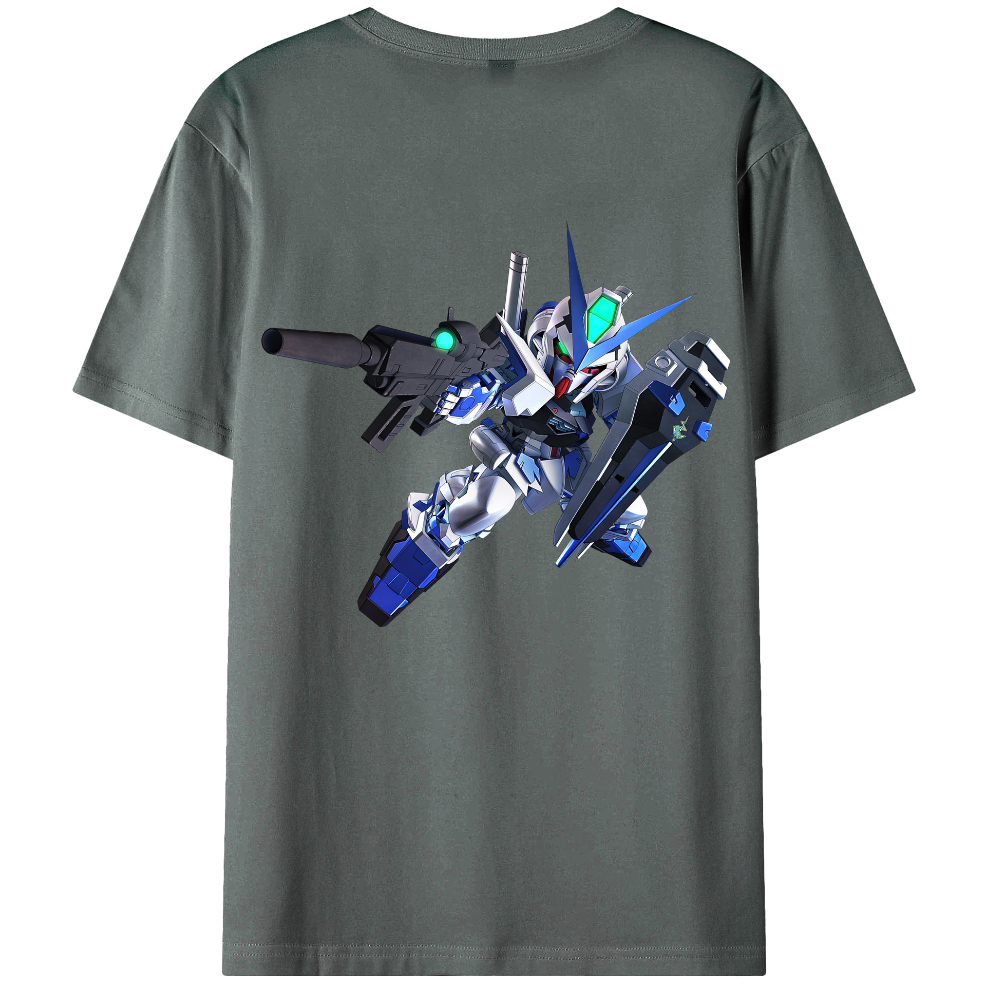 （画像用） 機動戦士ガンダム Mobile Suit Gundam 綿100％ メンズ半袖Tシャツ（バックプリント） 通気性